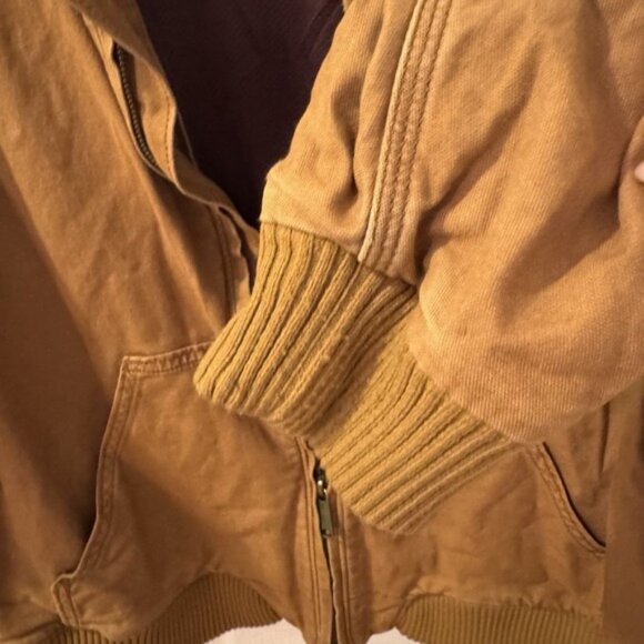 Women's Carhartt jacket Size 2XL 20 Tan Bomber Relaxed Fit Workwear - Picture 3 of 11